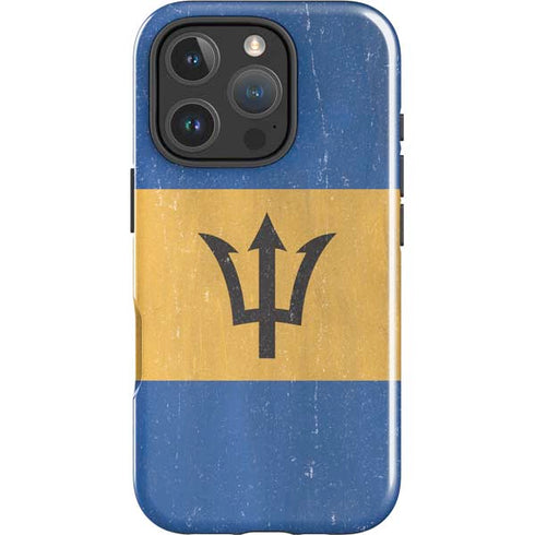 Barbados Flag Distressed iPhone 16 Pro Impact Case